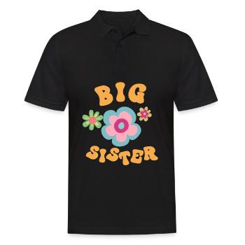 Big Sister Adorable Cluster Of Flowers Bloom - Men's Polo Shirt - black - Front - Kai (181cm)
