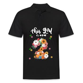 This girl is now 2 colorful flowers 2. - Men's Polo Shirt - black - Front - Kai (181cm)