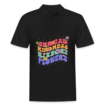 Spreading Kindness Like Flowers Bloom - Men's Polo Shirt - black - Front - Kai (181cm)