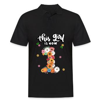 Cette fille a maintenant 1 ans, Colorful Flowers 1. - Polo Homme - noir - Devant - Kai (181cm)
