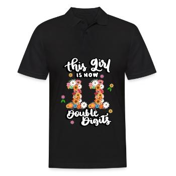 Cette fille a maintenant 11 ans, floral à deux chiffres - Polo Homme - noir - Devant - Kai (181cm)