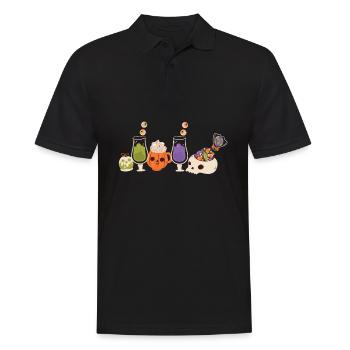Creepy Horror Skull Ghostly - Men's Polo Shirt - black - Front - Kai (181cm)