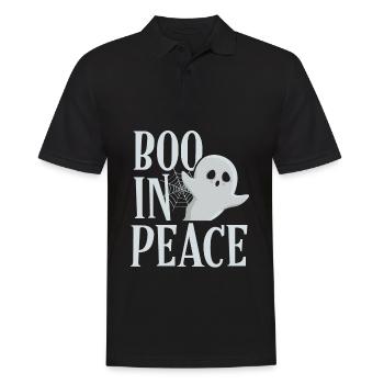 Boo In Peace Scary Horror Specter Ghost Halloween - Männer Poloshirt - Schwarz - Vorne - Kai (181cm)