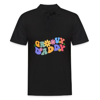 Groovy Daddy Bloom Floral Theme Colorful Leisure - Men's Polo Shirt - black - Front - Kai (181cm)