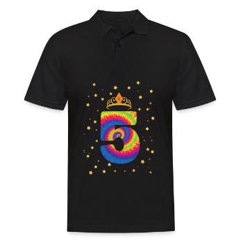 5ème anniversaire Krone | | d’anniversaire sur le thème de Tie Dye - Polo Homme - noir - Devant - Kai (181cm)