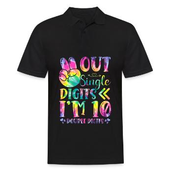 Frieden Aus Einzelnen Ziffern Ich Bin 10 | - Männer Poloshirt - Schwarz - Vorne - Kai (181cm)