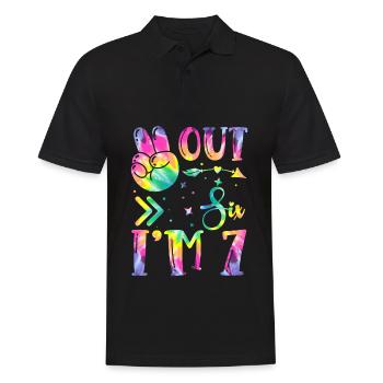 Peace Out Six Je suis 7 | | d’anniversaire sur le thème de Tie Dye - Polo Homme - noir - Devant - Kai (181cm)