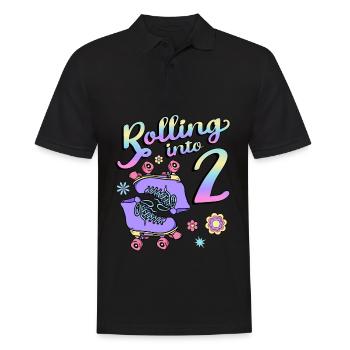 Rouler dans 2 Roller Skaters Floral 2ème année - Polo Homme - noir - Devant - Kai (181cm)
