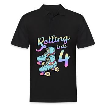 Rolling Into 4 Roller Skaters Schlittschuhe 4 - Männer Poloshirt - Schwarz - Vorne - Kai (181cm)