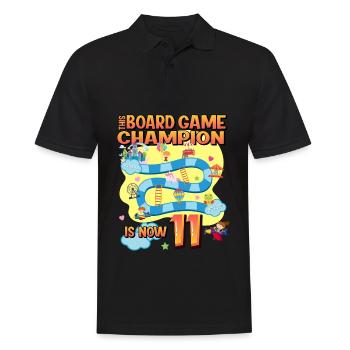 This board game Champion is now 11 | - Men's Polo Shirt - black - Front - Kai (181cm)