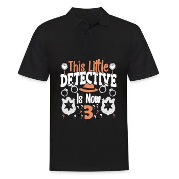 Ce petit détective a maintenant 3 ans, 3 ans - Polo Homme - noir - Devant - Kai (181cm)