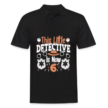 This little detective is now 6 years old, 6 - Men's Polo Shirt - black - Front - Kai (181cm)
