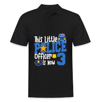 Dieser Kleine Polizist Ist Jetzt 3 Jahre Alt, 3. - Männer Poloshirt - Schwarz - Vorne - Kai (181cm)