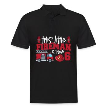 This little firefighter is now 6, - Men's Polo Shirt - black - Front - Kai (181cm)