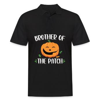 Frère du Patch Drôle de citrouille d’Halloween - Polo Homme - noir - Devant - Kai (181cm)