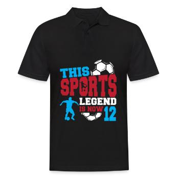 This sports legend is now 12, football game 12. - Men's Polo Shirt - black - Front - Kai (181cm)