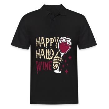 Happy Hello Wine Spooky Alcoholic - Men's Polo Shirt - black - Front - Kai (181cm)