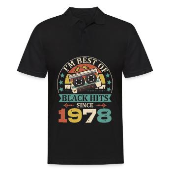 I'm Best Of Black Hits Seit 1978 Kassette - Männer Poloshirt - Schwarz - Vorne - Kai (181cm)