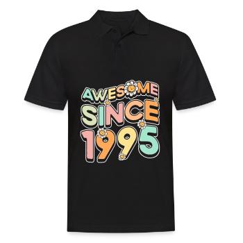 Fantastic Since 1995 Flower Theme Flowers - Men's Polo Shirt - black - Front - Kai (181cm)
