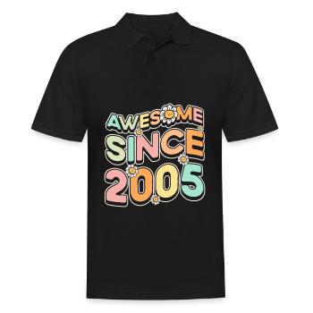 Ehrfurcht Einflößend Seit 2005 Blumenthema Blumen - Männer Poloshirt - Schwarz - Vorne - Kai (181cm)