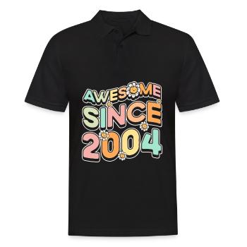 Fantastisch Seit 2004 Blumen-thema Blumen - Männer Poloshirt - Schwarz - Vorne - Kai (181cm)