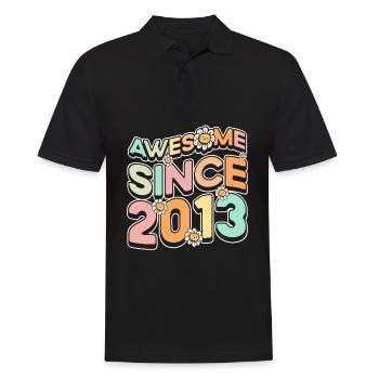 Fantastisch Seit 2013 Blumen-thema - Männer Poloshirt - Schwarz - Vorne - Kai (181cm)