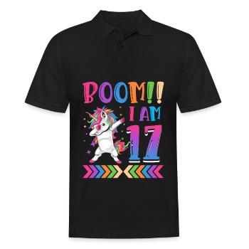 Boom!! Ich Bin 17, Buntes Lustiges Einhorn 17. - Polo Homme - noir - Devant - Kai (181cm)