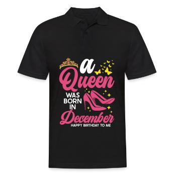 A queen was born in December all the best - Men's Polo Shirt - black - Front - Kai (181cm)