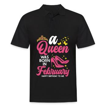 A queen was born in February all the best - Men's Polo Shirt - black - Front - Kai (181cm)