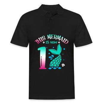 Diese Meerjungfrau Ist Jetzt 1, Märchenhaftes 1. - Männer Poloshirt - Schwarz - Vorne - Kai (181cm)