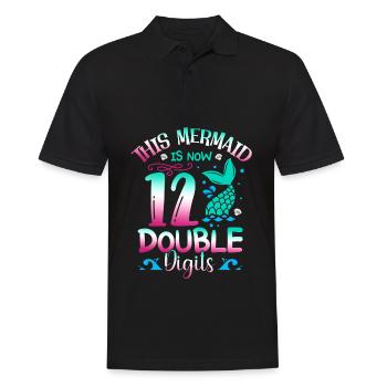 This mermaid is now 12 double digits, - Men's Polo Shirt - black - Front - Kai (181cm)