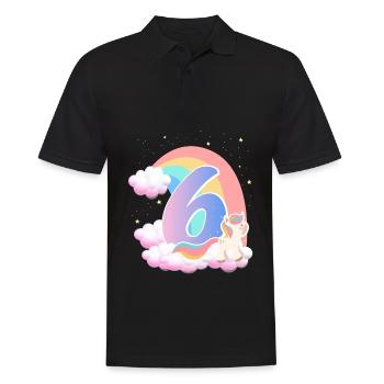 6 Unicorn Rainbow Clouds Little Pony 6. - Men's Polo Shirt - black - Front - Kai (181cm)