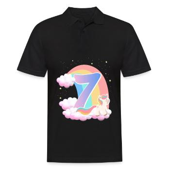 7 Unicorn Rainbow Clouds Little Pony 7. - Men's Polo Shirt - black - Front - Kai (181cm)