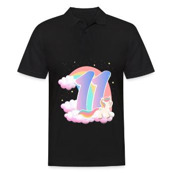 11 Unicorn Rainbow Clouds Little Pony 11. - Men's Polo Shirt - black - Front - Kai (181cm)