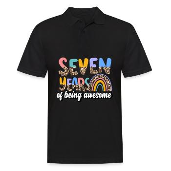 Seven Years Of Being Awesome Animal Skin Pattern - Men's Polo Shirt - black - Front - Kai (181cm)