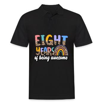 Eight Years Awesome Animal Skin Pattern Birthday - Men's Polo Shirt - black - Front - Kai (181cm)