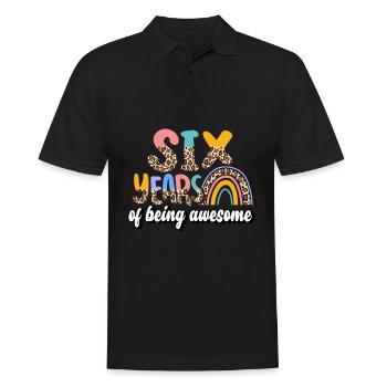 Six Years of Being Awesome Animal Skin Pattern - Men's Polo Shirt - black - Front - Kai (181cm)