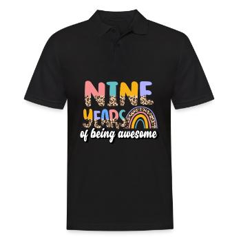 Nine Years Of Being Awesome Animal Skin Pattern - Men's Polo Shirt - black - Front - Kai (181cm)