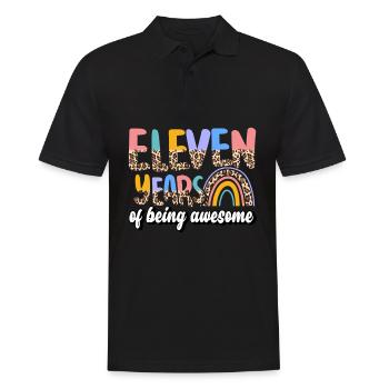 Eleven Years Of Being Awesome Animal Skin Pattern - Men's Polo Shirt - black - Front - Kai (181cm)