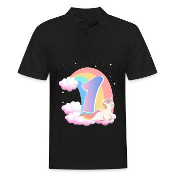 1 Unicorn Rainbow Clouds Little Pony 1. - Men's Polo Shirt - black - Front - Kai (181cm)