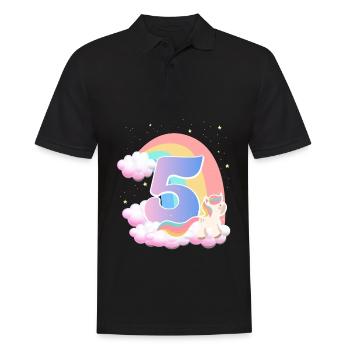 5 Unicorn Rainbow Clouds Little Pony 5. - Men's Polo Shirt - black - Front - Kai (181cm)