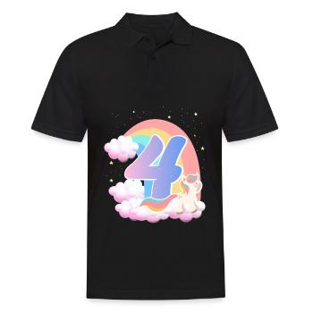 4 Unicorn Rainbow Clouds Little Pony 4. - Men's Polo Shirt - black - Front - Kai (181cm)