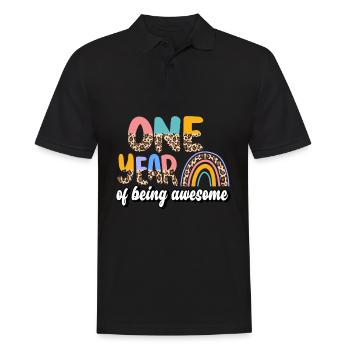 A Year of Being Awesome Animal Skin Pattern - Men's Polo Shirt - black - Front - Kai (181cm)