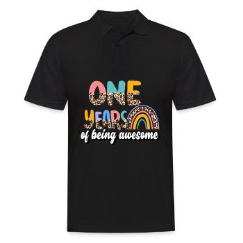 A Year of Being Awesome Animal Skin Pattern - Men's Polo Shirt - black - Front - Kai (181cm)