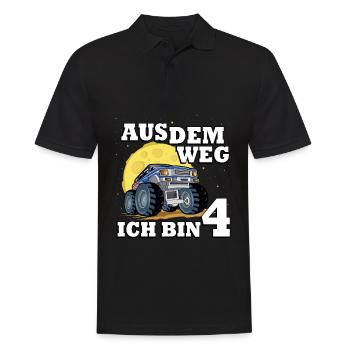 Aus Dem Weg Ich Bin 4 Truck-themed 4th Birthday - Männer Poloshirt - Schwarz - Vorne - Kai (181cm)