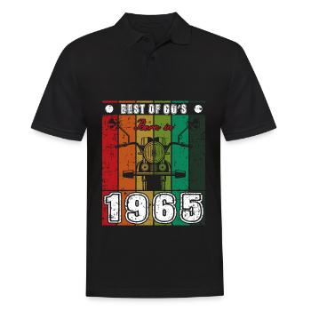 Best Of 60's Geboren 1965 Klassisches Motorrad - Männer Poloshirt - Schwarz - Vorne - Kai (181cm)