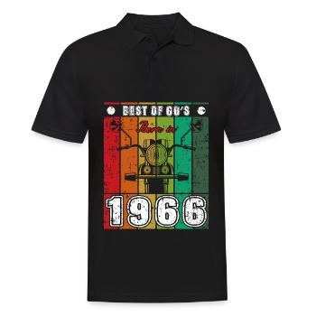 Best Of 60's Born 1966 Classic Motorcycle - Men's Polo Shirt - black - Front - Kai (181cm)