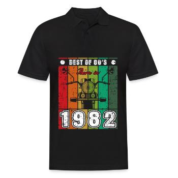 Best Of 80's Geboren 1982 Klassisches Motorrad - Männer Poloshirt - Schwarz - Vorne - Kai (181cm)
