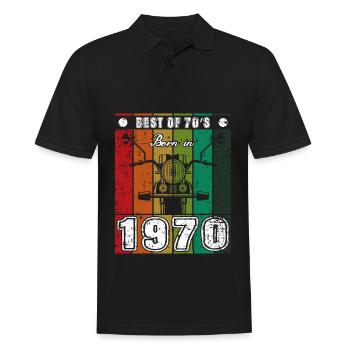 Best Of 70's Geboren 1970 Klassisches Motorrad - Männer Poloshirt - Schwarz - Vorne - Kai (181cm)