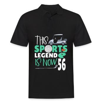 This sports legend is now 56, golf game 56. - Men's Polo Shirt - black - Front - Kai (181cm)